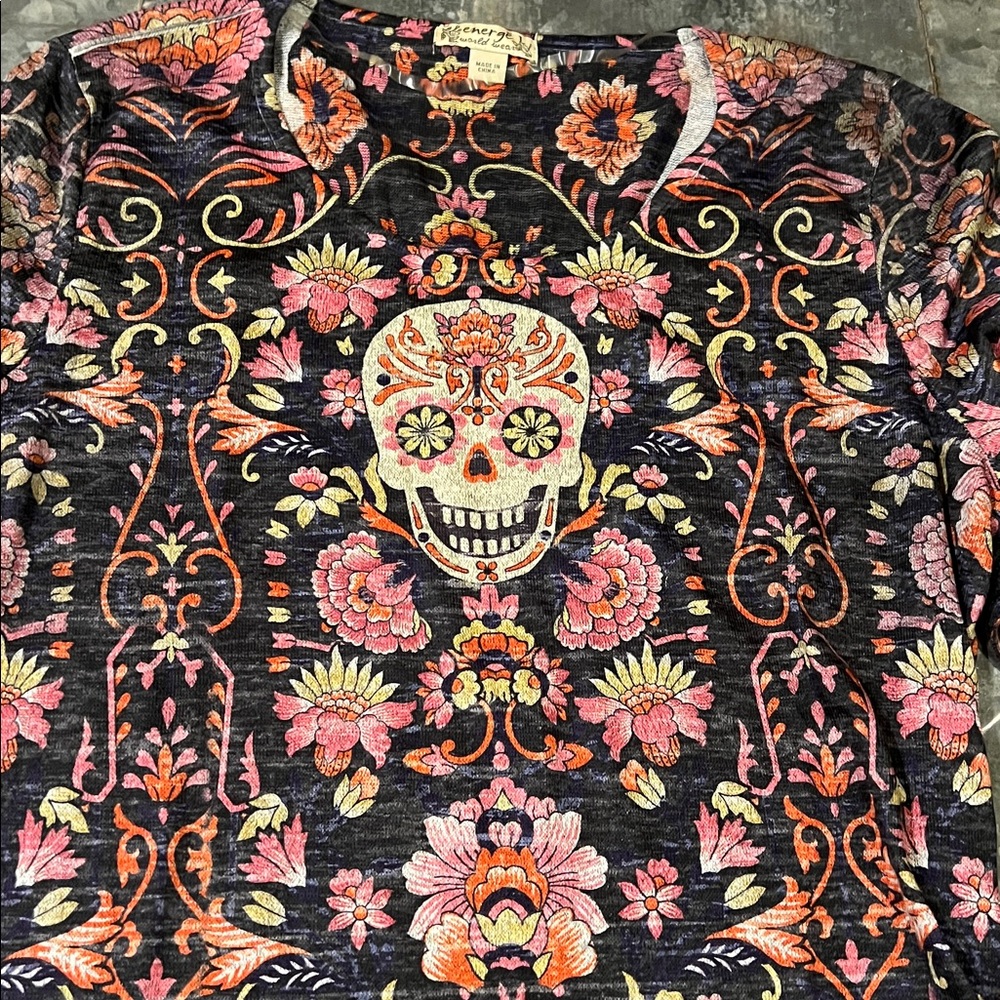 Energe World Wear | Halloween Skull Top | Size L